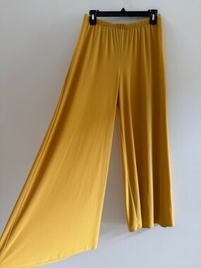 ANNE NAMBA Washable Wide-Leg Pant Pants, Size Medium Yellow